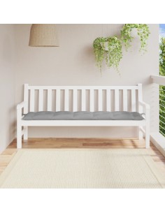Възглавница за градинска пейка сива 180x50x7 см оксфорд плат