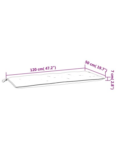 Възглавници за градински пейки 2 бр зелено 120x50x7 см плат