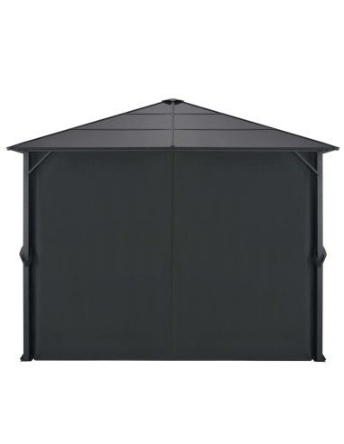 Шатра с пердета, алуминий, 3x3 м, черна