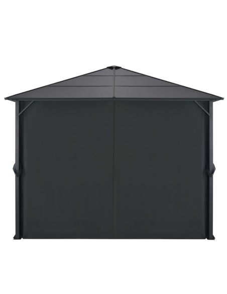 Шатра с пердета, алуминий, 3x3 м, черна