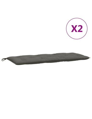 Възглавници за градински пейки 2бр меланж тъмносиви 120x50x7 см