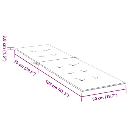Възглавница за стол шезлонг червено каре (75+105)x50x4 см
