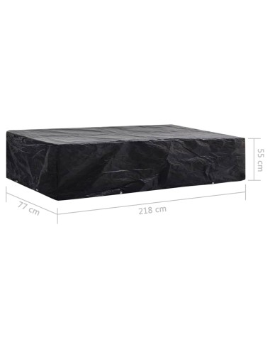 Покривало за градински шезлонг 8 капси 218x77x55 см