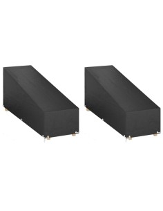 Покривала за шезлонги 2 бр 12 капси 200x65x35/60 см полиетилен