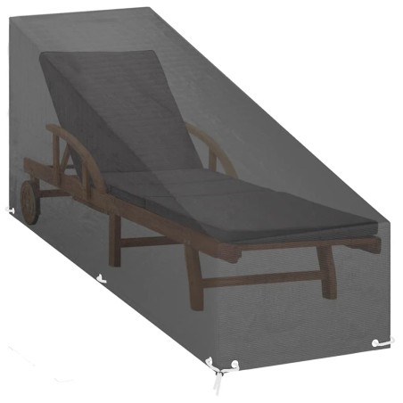 Покривала за шезлонги 2 бр 12 капси 200x65x35/60 см полиетилен