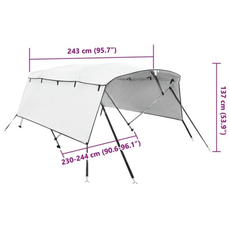 Тента за лодка с 4 дъги странични стени 243x(230-244)x137 см