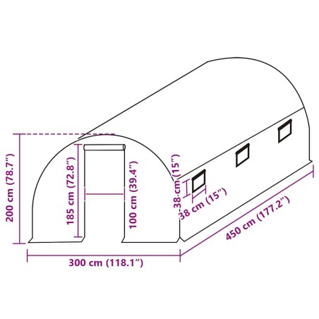 Резервно покривало за парник (13,5 м²), 300x450x200 см, зелено