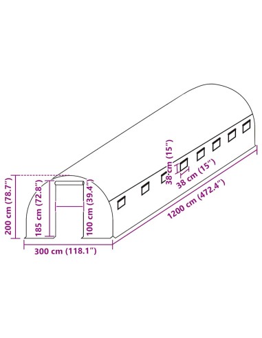Резервно покривало за парник (36 м²), 3x12x2 м, прозрачно