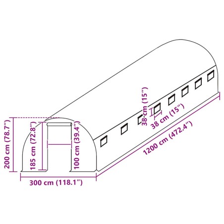 Резервно покривало за парник (36 м²), 3x12x2 м, прозрачно