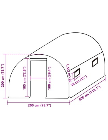 Резервно покривало за парник (6 м²), 200x300x200 см, зелено