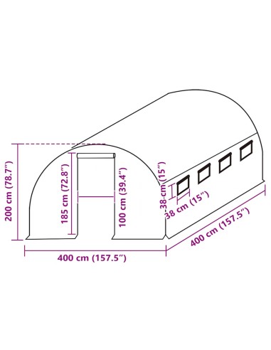 Резервно покривало за парник (16 м²), 400x400x200 см, зелено