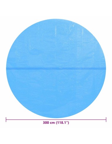 Плаващо соларно кръгло покривало за басейн, PE, 300 см, синьо