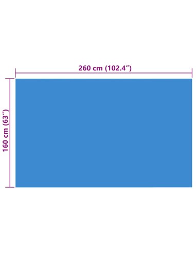 Правоъгълно покривало за басейн, 260 x 160 см, PE, синьо