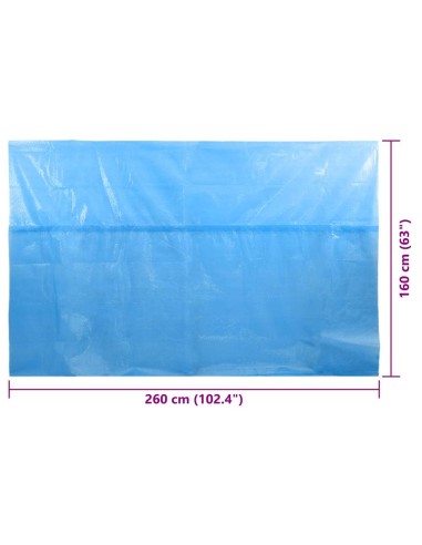 Правоъгълно покривало за басейн, 260 x 160 см, PE, синьо