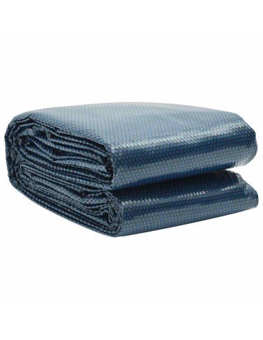 Плаващо соларно покривало за басейн, PE, 381 см, черно и синьо