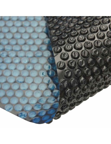 Плаващо соларно покривало за басейн, PE, 381 см, черно и синьо