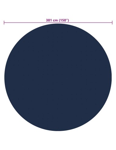 Плаващо соларно покривало за басейн, PE, 381 см, черно и синьо