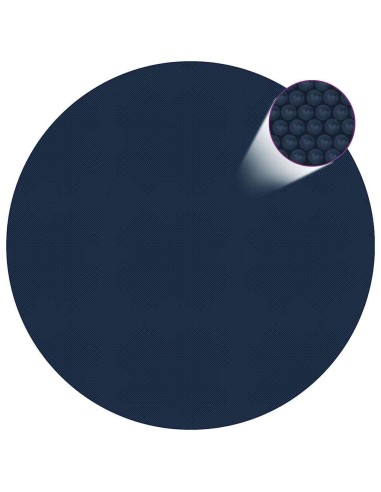 Плаващо соларно покривало за басейн, PE, 527 см, черно и синьо