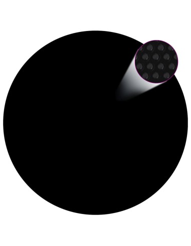 Плаващо соларно покривало за басейн, PE, 527 см, черно и синьо