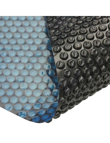 Плаващо соларно покривало за басейн, PE, 527 см, черно и синьо