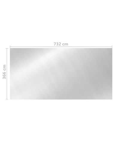 Покривало за басейн, сребристо, 732x366 см, PE