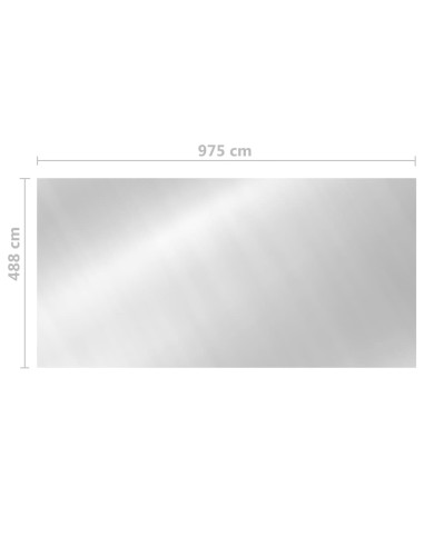 Покривало за басейн, сребристо, 975x488 см, PE