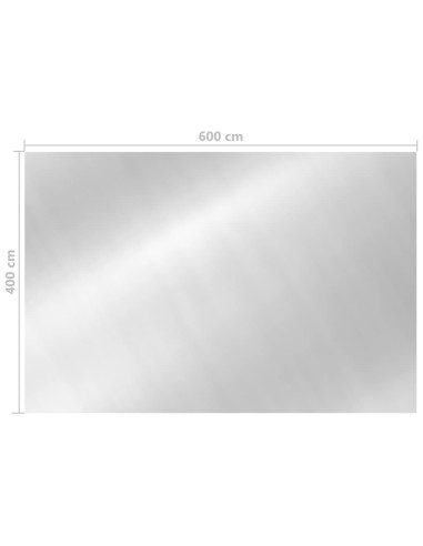 Правоъгълно покривало за басейн 600x400 см PE сребристо