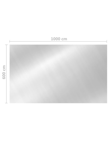 Правоъгълно покривало за басейн 1000x600 см PE сребристо