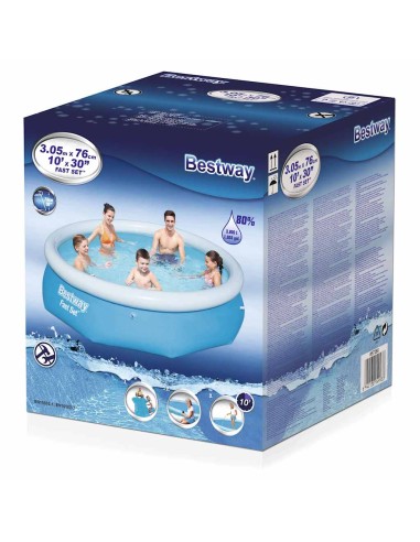 Bestway Fast Set Надуваем басейн, кръгъл, 305x76 см, 57266