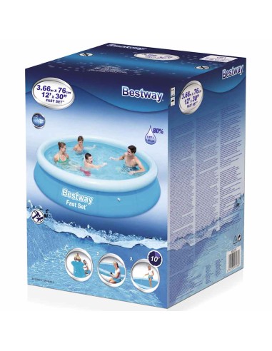 Bestway Fast Set Надуваем басейн, кръгъл, 366x76 см, 57273
