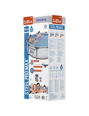 Bestway Steel Pro MAX Комплект плувен басейн 305x76 см