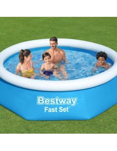 Bestway Fast Set Кръгъл надуваем басейн, 244x61 см, 57265