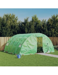Оранжерия със стоманена рамка зелена 20 м² 5x4x2,3 м