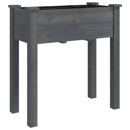 Саксия с вложка, сива, 71x37x76 см, масивна ела