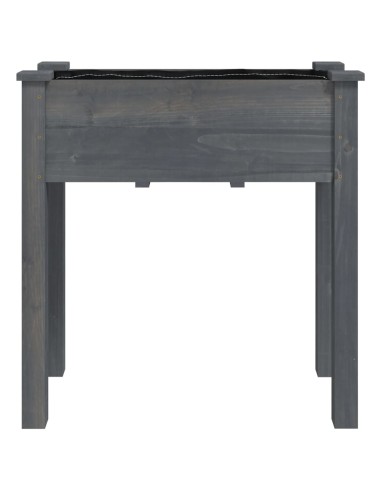 Саксия с вложка, сива, 71x37x76 см, масивна ела