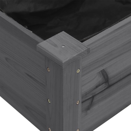 Саксия с вложка, сива, 71x37x76 см, масивна ела