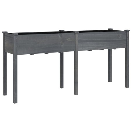Саксия с вложка, сива, 161x45x76 см, масивна ела