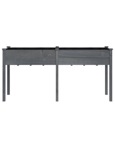 Саксия с вложка, сива, 161x45x76 см, масивна ела