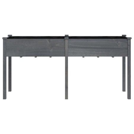 Саксия с вложка, сива, 161x45x76 см, масивна ела
