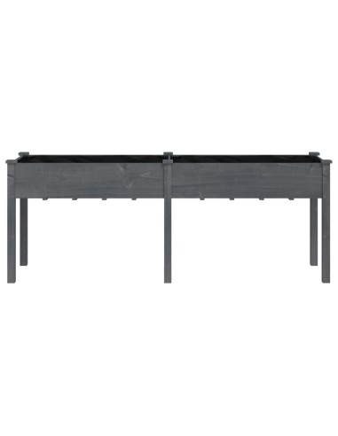 Саксия с вложка сива 203x53x76 см масивна ела