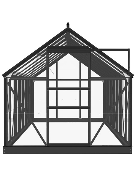 Стъклен парник, антрацит, 155x395,5x191 см, алуминий