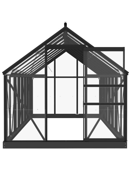 Стъклен парник, антрацит, 155x395,5x191 см, алуминий