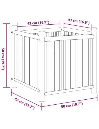 Саксия 50x50x50 см бамбук