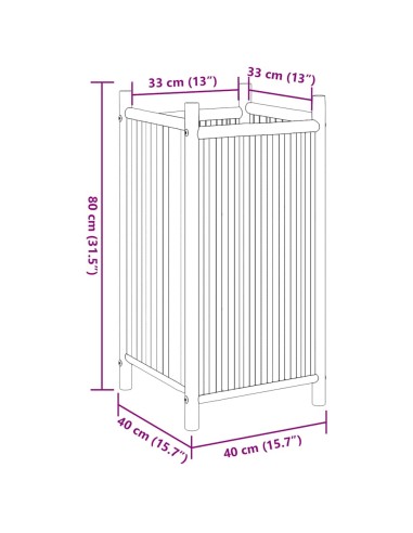 Саксия 40x40x80 см бамбук