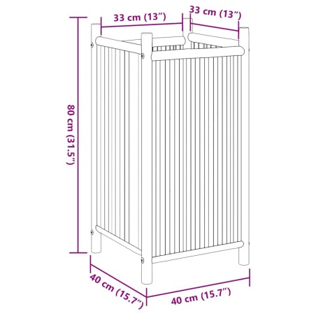 Саксия 40x40x80 см бамбук