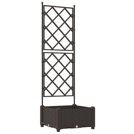 Градинска саксия с решетка Кафяво 40 x 40 x 125.5 см ПП