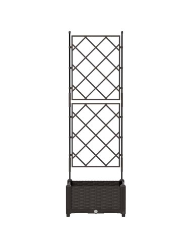 Градинска саксия с решетка Кафяво 40 x 40 x 125.5 см ПП