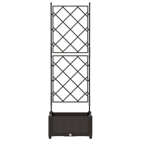 Градинска саксия с решетка Кафяво 40 x 40 x 125.5 см ПП