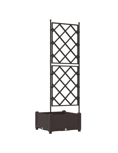 Градинска саксия с решетка Кафяво 40 x 40 x 125.5 см ПП