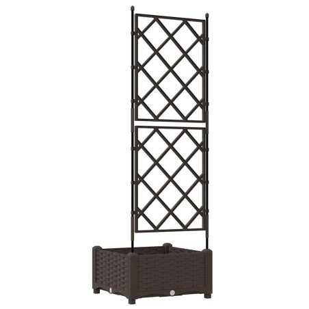 Градинска саксия с решетка Кафяво 40 x 40 x 125.5 см ПП
